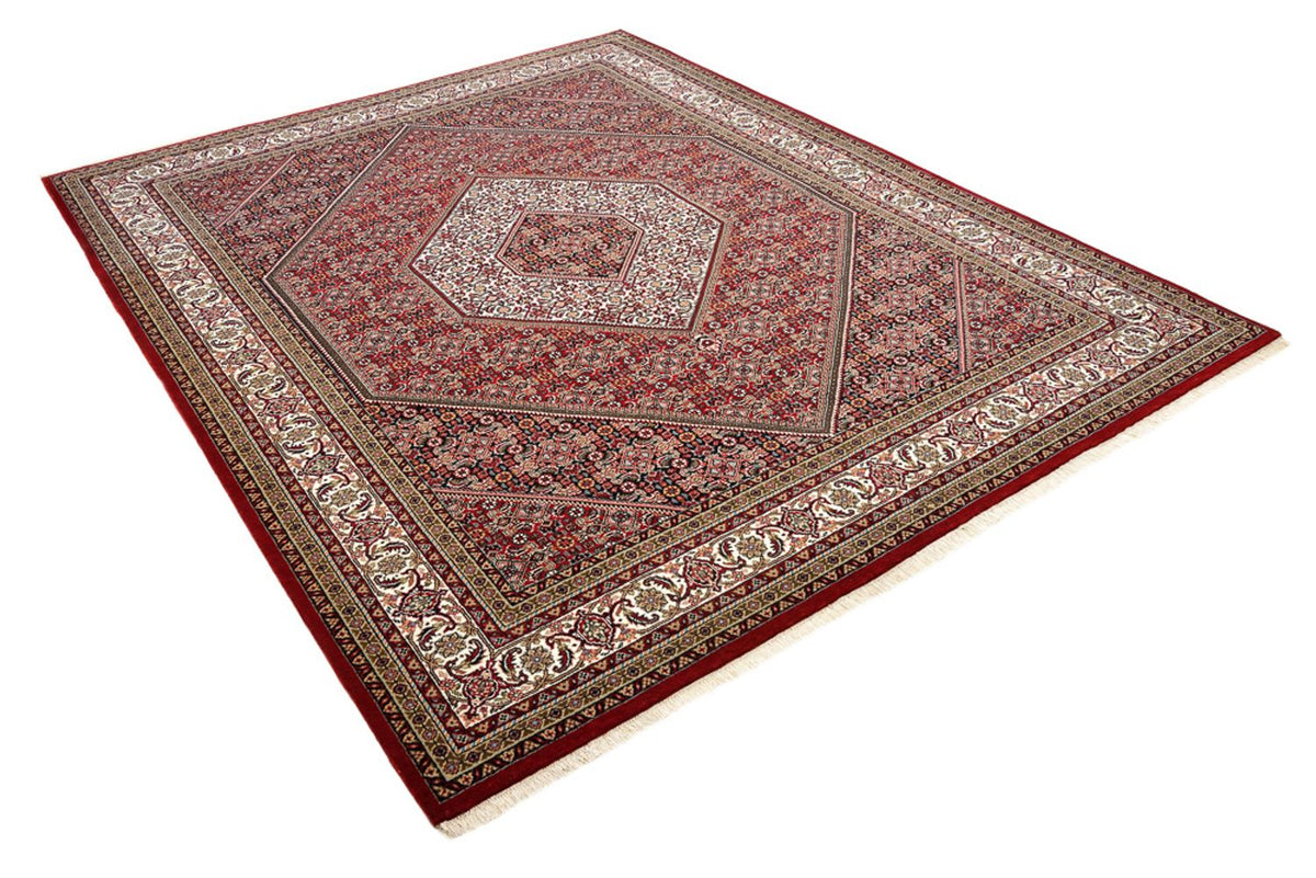 Alfombra persa - Bidjar - Real - 250 x 199 cm - rojo burdeos