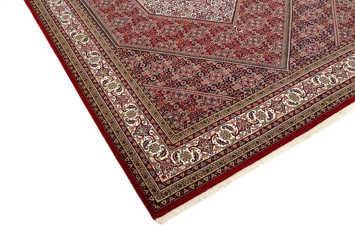 Alfombra persa - Bidjar - Real - 250 x 199 cm - rojo burdeos