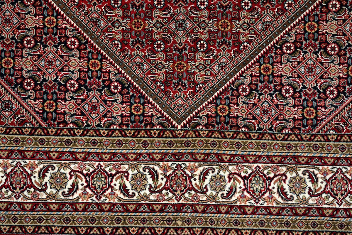 Alfombra persa - Bidjar - Real - 250 x 199 cm - rojo burdeos