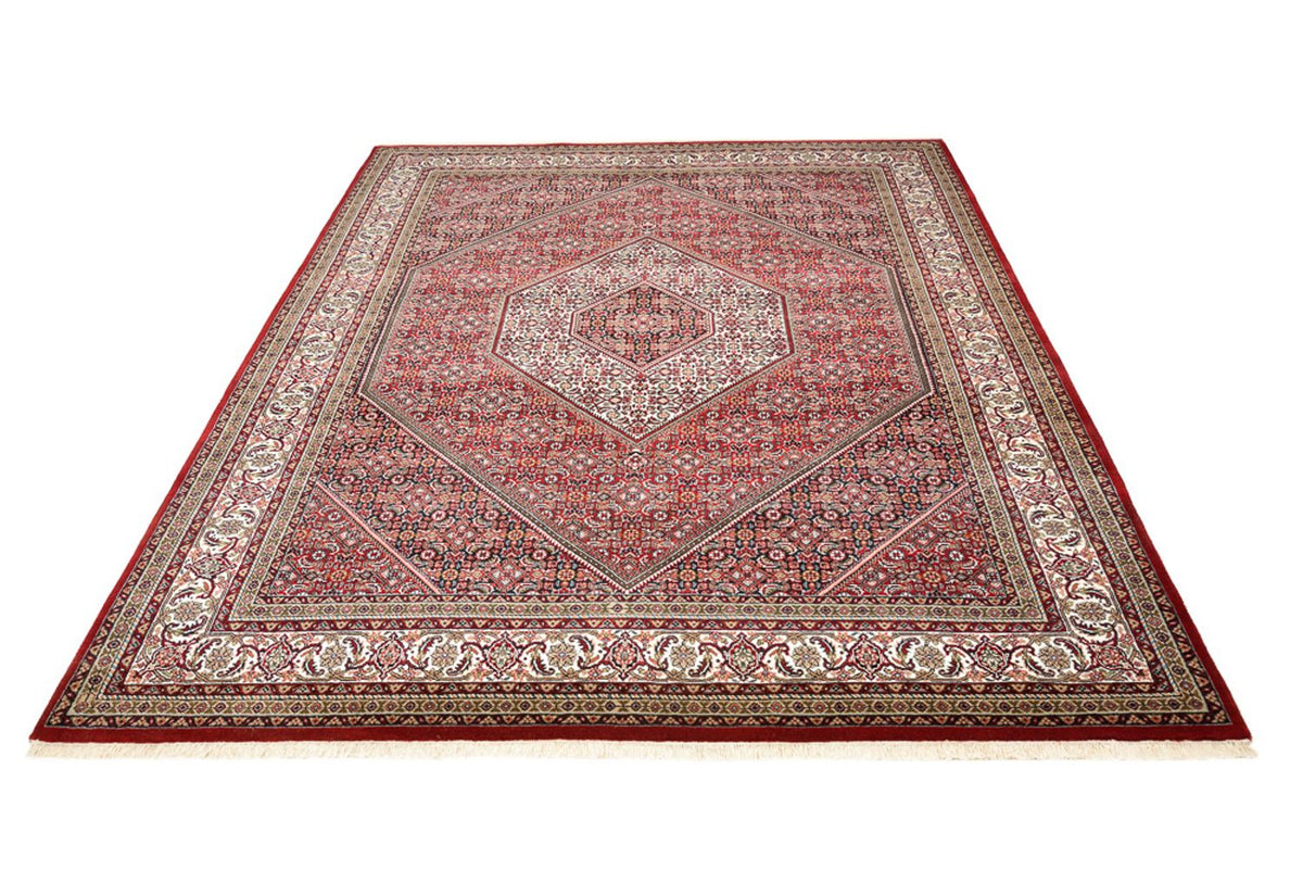 Alfombra persa - Bidjar - Real - 250 x 199 cm - rojo burdeos