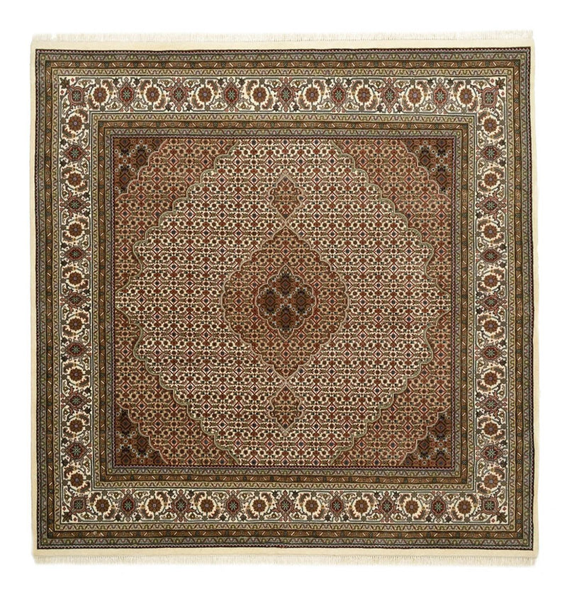 Alfombra oriental - Tabriz cuadrado  - 203 x 201 cm - beige oscuro
