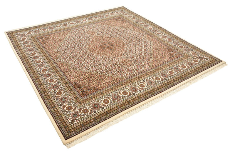 Alfombra oriental - Tabriz cuadrado  - 203 x 201 cm - beige oscuro