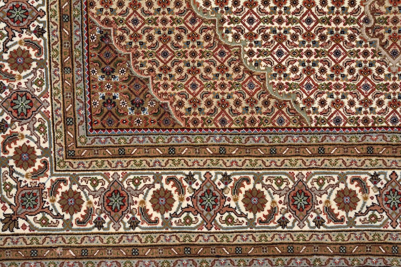 Alfombra oriental - Tabriz cuadrado  - 203 x 201 cm - beige oscuro