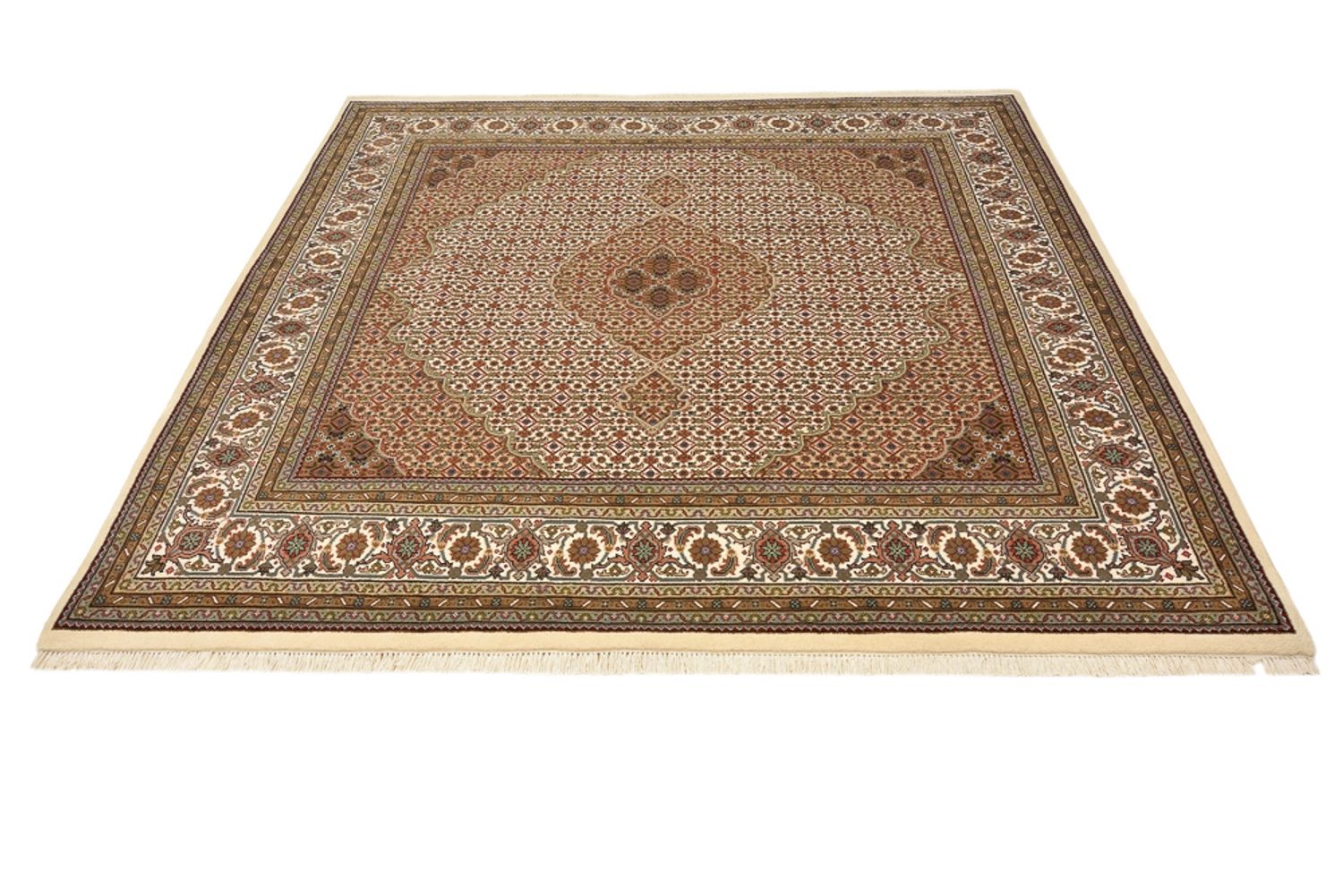 Alfombra oriental - Tabriz cuadrado  - 203 x 201 cm - beige oscuro
