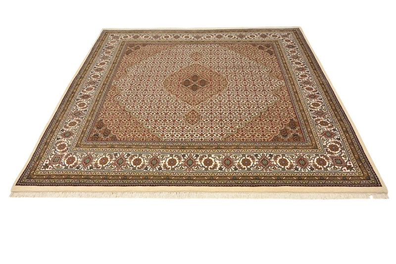 Alfombra oriental - Tabriz cuadrado  - 203 x 201 cm - beige oscuro