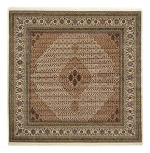 Alfombra oriental - Tabriz cuadrado  - 203 x 201 cm - beige oscuro