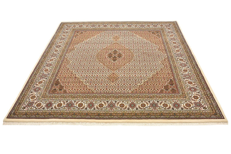 Alfombra oriental - Tabriz cuadrado  - 203 x 201 cm - beige oscuro