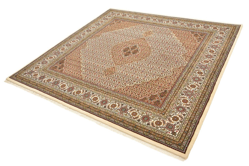 Alfombra oriental - Tabriz cuadrado  - 203 x 201 cm - beige oscuro