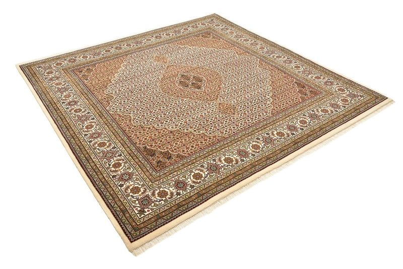 Alfombra oriental - Tabriz cuadrado  - 203 x 201 cm - beige oscuro