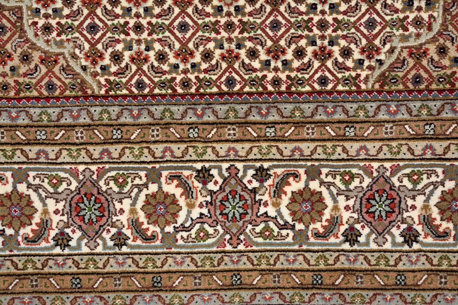 Alfombra oriental - Tabriz cuadrado  - 203 x 201 cm - beige oscuro