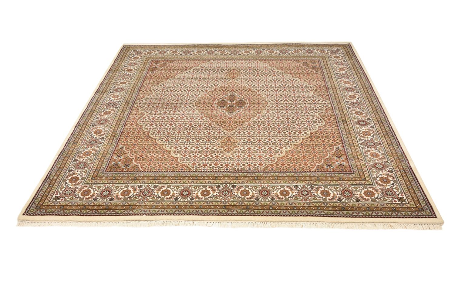 Alfombra oriental - Tabriz cuadrado  - 203 x 201 cm - beige oscuro