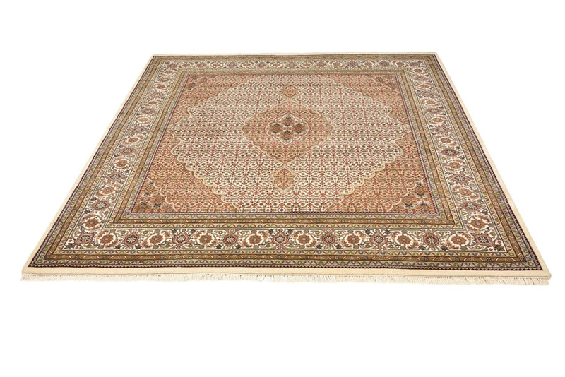 Alfombra oriental - Tabriz cuadrado  - 203 x 201 cm - beige oscuro