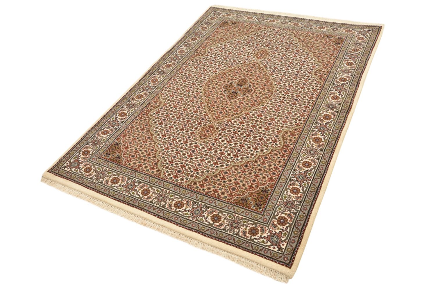 Alfombra oriental - Tabriz - 177 x 125 cm - beige oscuro