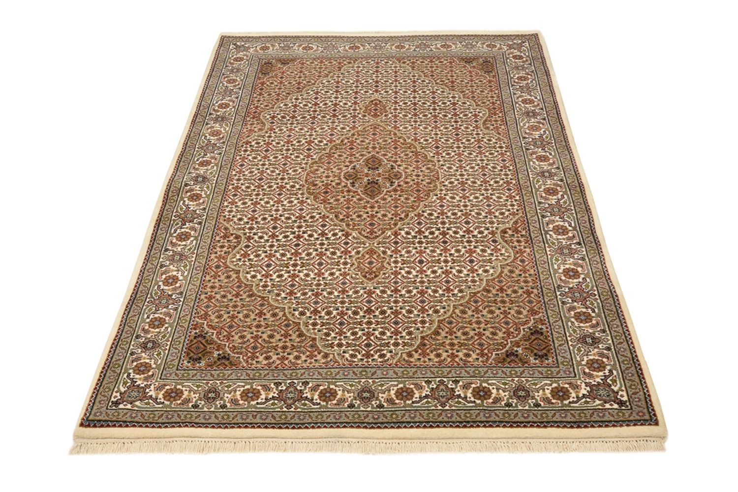 Alfombra oriental - Tabriz - 177 x 125 cm - beige oscuro