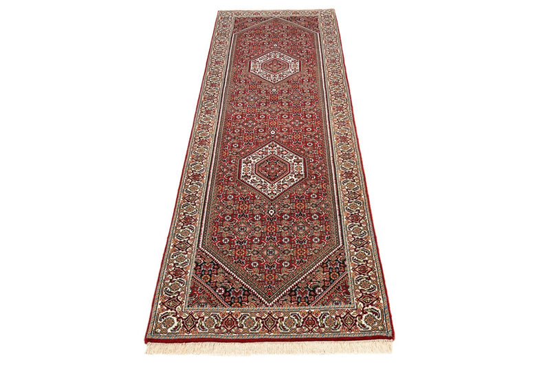Alfombra de pasillo Alfombra persa - Bidjar - 245 x 79 cm - rojo burdeos