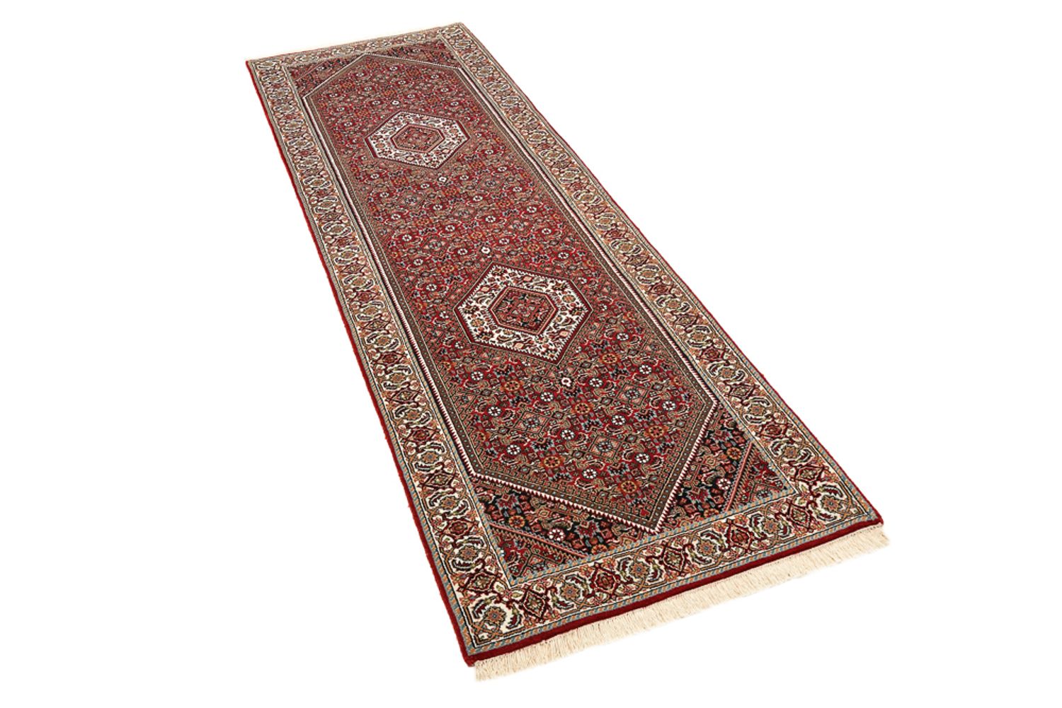 Alfombra de pasillo Alfombra persa - Bidjar - 245 x 79 cm - rojo burdeos