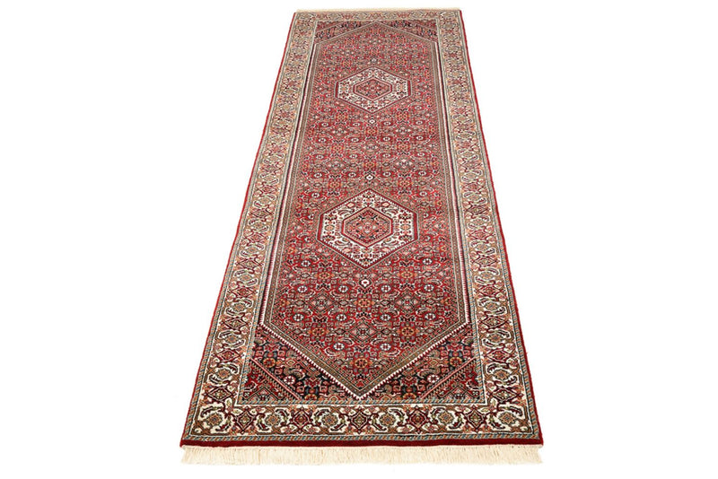 Alfombra de pasillo Alfombra persa - Bidjar - 245 x 79 cm - rojo burdeos