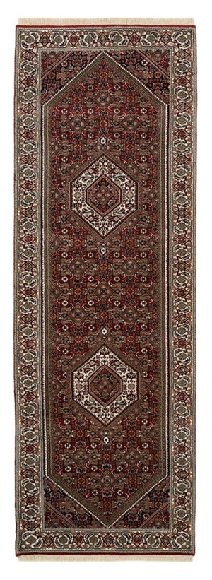 Alfombra de pasillo Alfombra persa - Bidjar - 246 x 79 cm - rojo burdeos