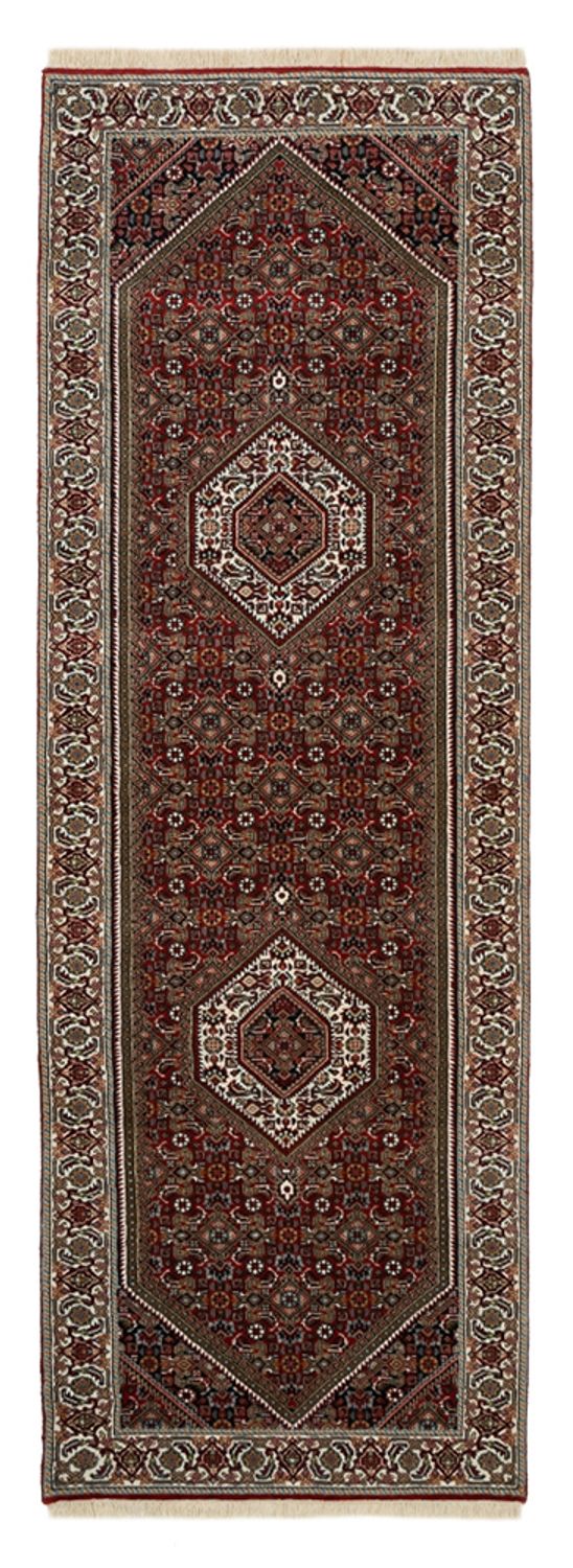 Alfombra de pasillo Alfombra persa - Bidjar - 246 x 79 cm - rojo burdeos