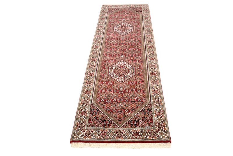 Alfombra de pasillo Alfombra persa - Bidjar - 246 x 79 cm - rojo burdeos