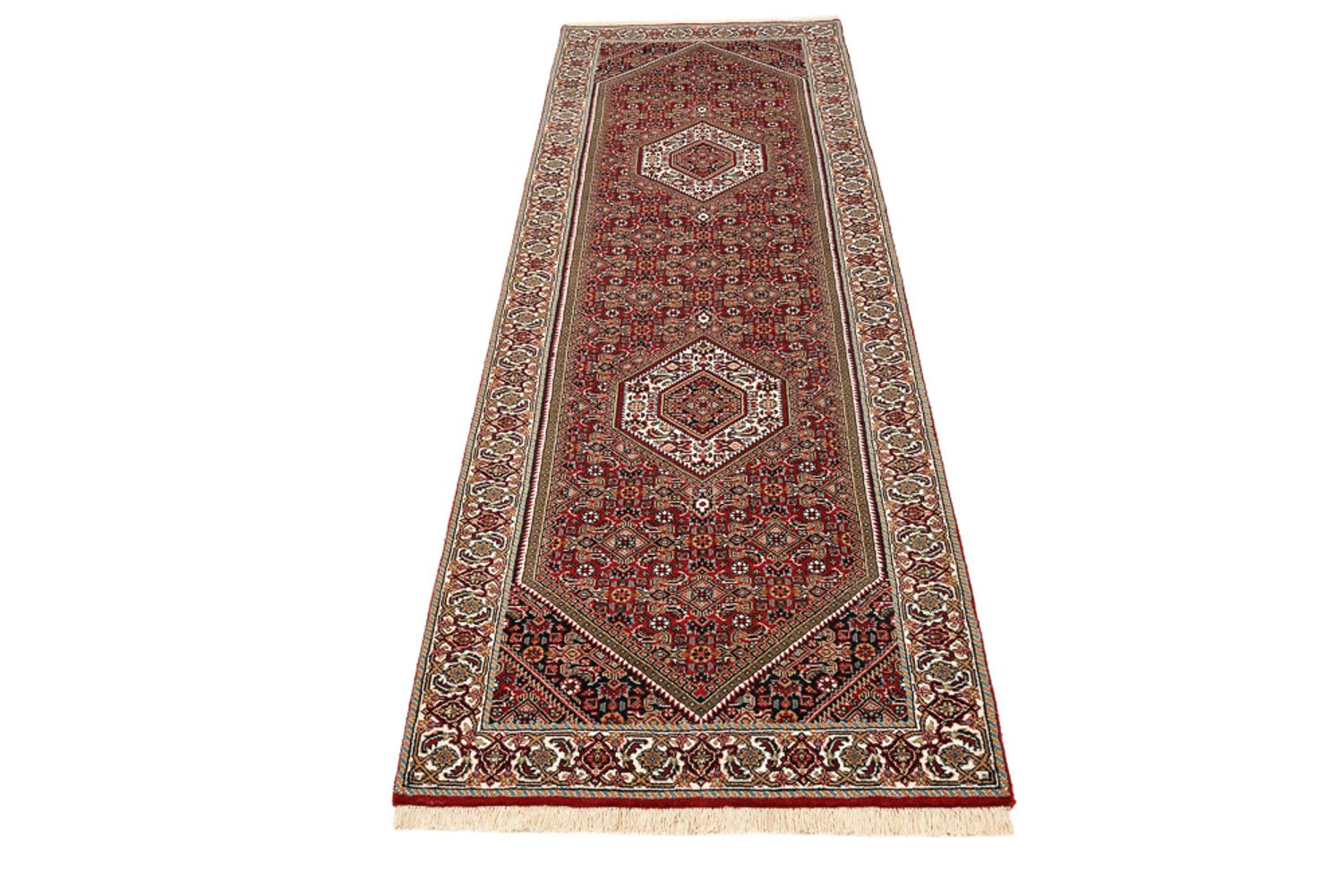 Alfombra de pasillo Alfombra persa - Bidjar - 246 x 79 cm - rojo burdeos