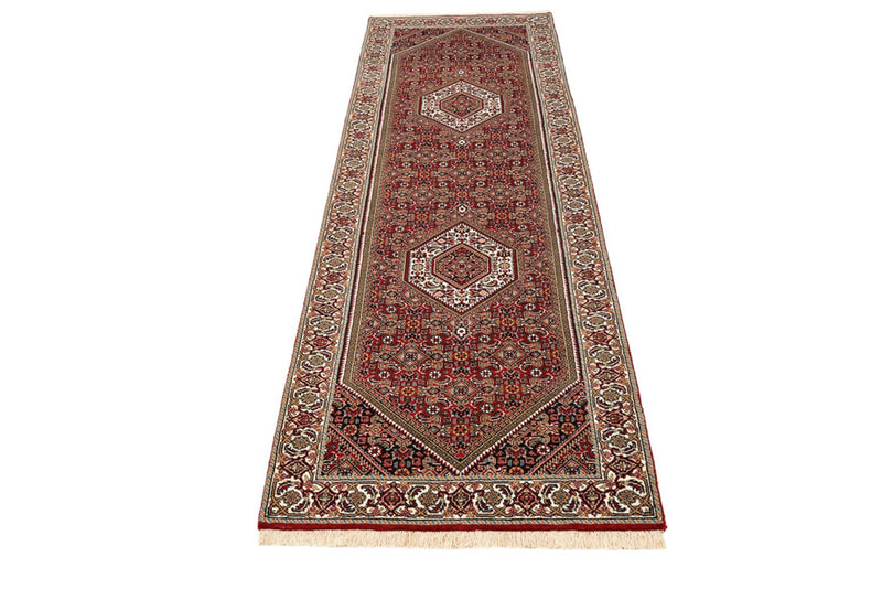 Alfombra de pasillo Alfombra persa - Bidjar - 246 x 79 cm - rojo burdeos