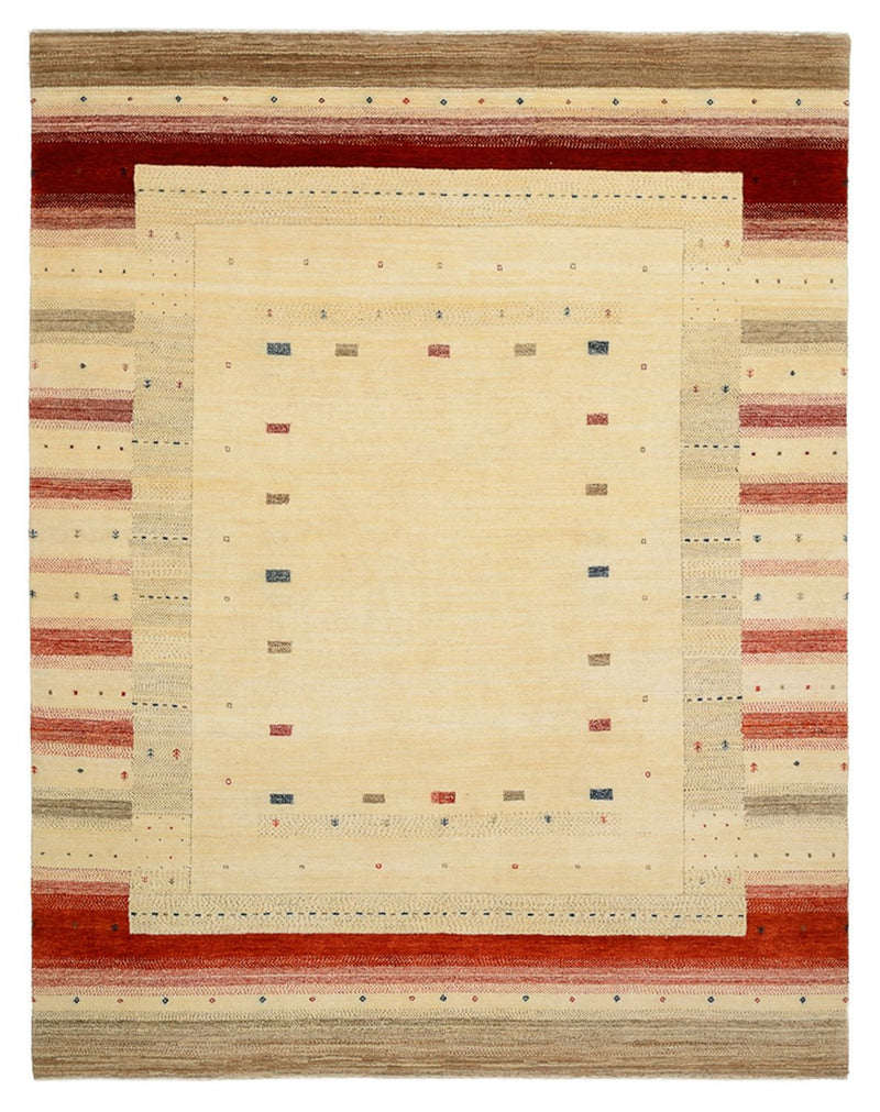 Alfombra Gabbeh - Loribaft Indus - 248 x 195 cm - beige claro