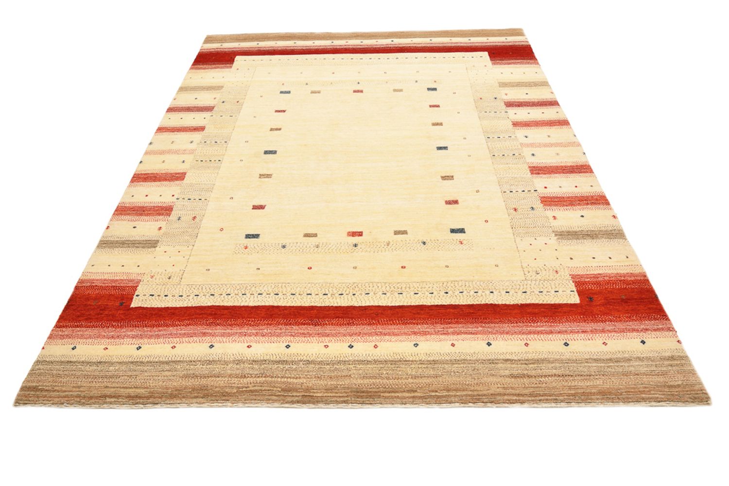 Alfombra Gabbeh - Loribaft Indus - 248 x 195 cm - beige claro