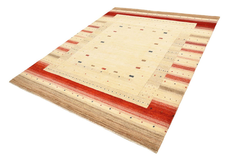 Alfombra Gabbeh - Loribaft Indus - 248 x 195 cm - beige claro