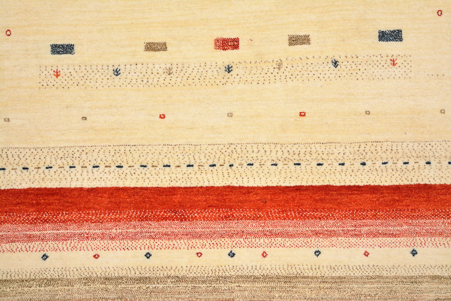 Alfombra Gabbeh - Loribaft Indus - 248 x 195 cm - beige claro