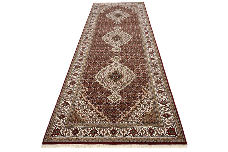 Alfombra de pasillo Alfombra oriental - Tabriz - 362 x 122 cm - beige claro
