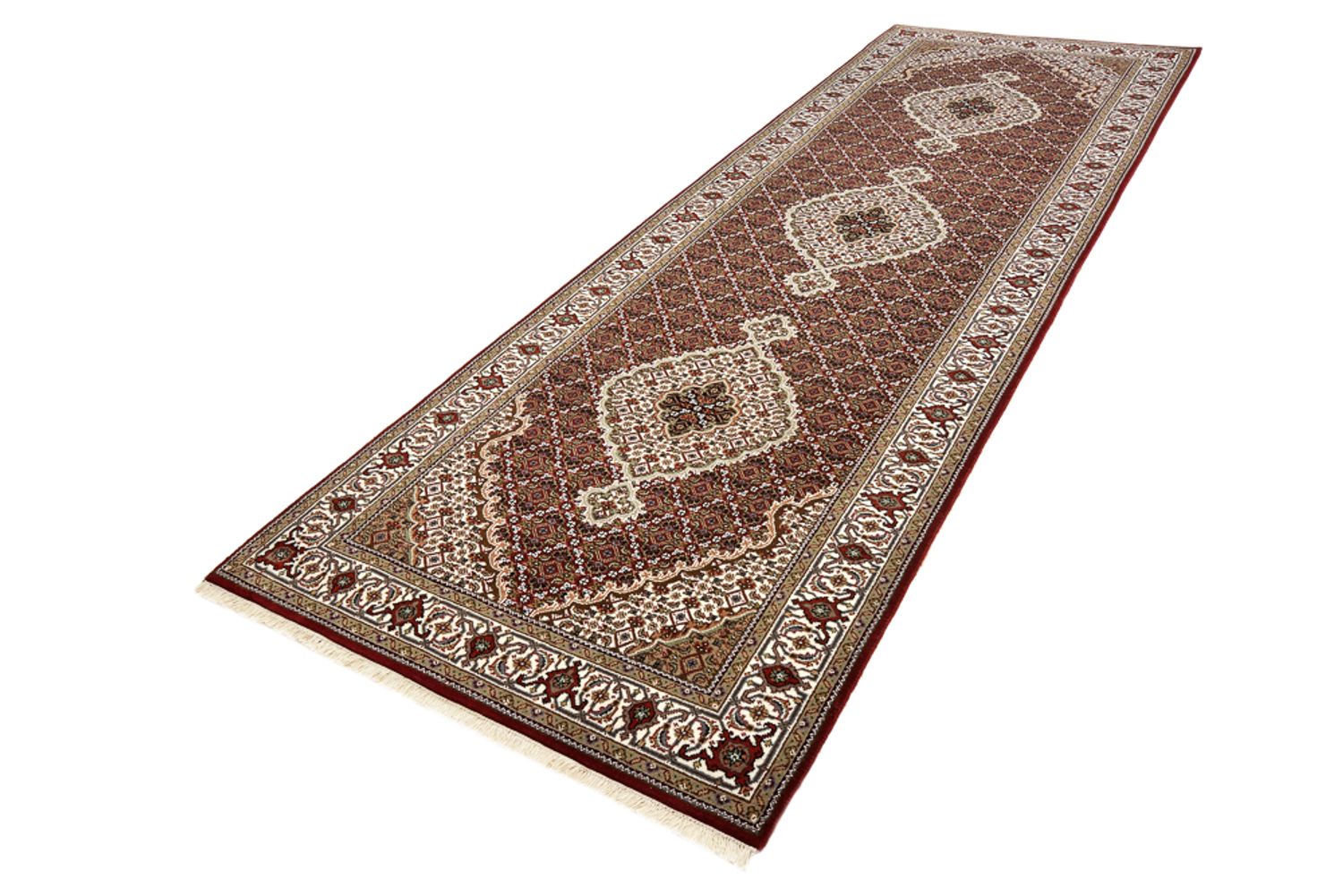 Alfombra de pasillo Alfombra oriental - Tabriz - 362 x 122 cm - beige claro