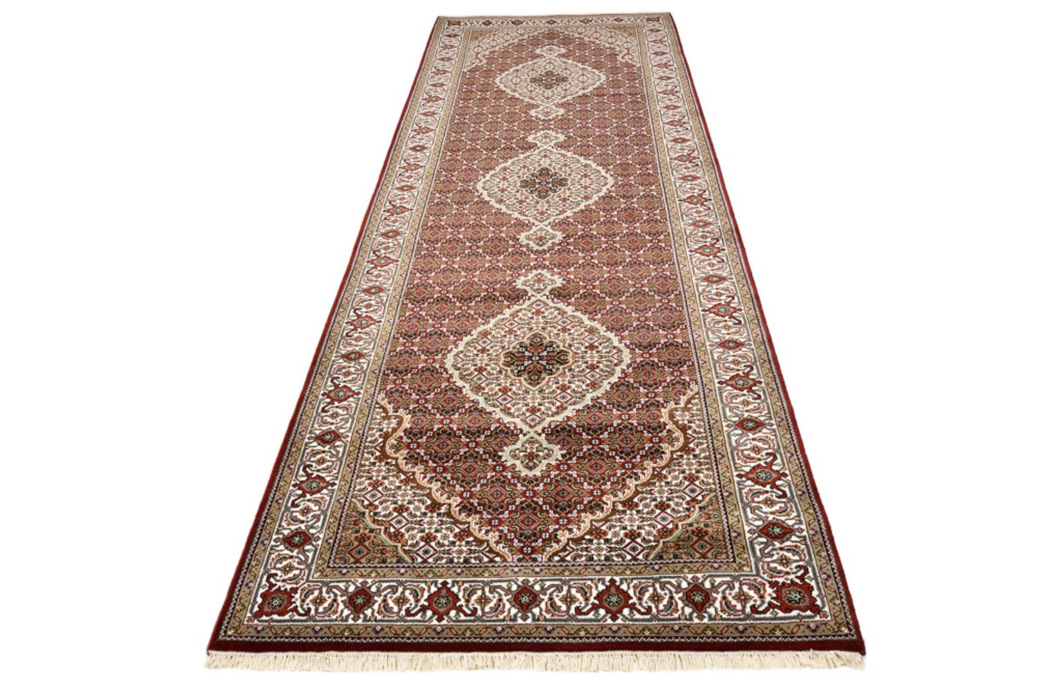Alfombra de pasillo Alfombra oriental - Tabriz - 362 x 122 cm - beige claro