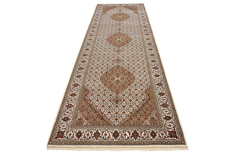 Alfombra de pasillo Alfombra oriental - Tabriz - 372 x 121 cm - beige claro