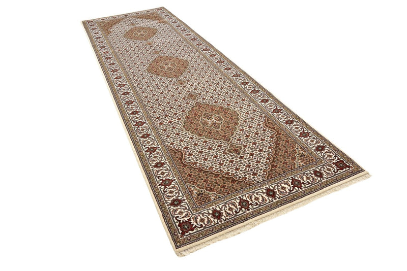 Alfombra de pasillo Alfombra oriental - Tabriz - 372 x 121 cm - beige claro