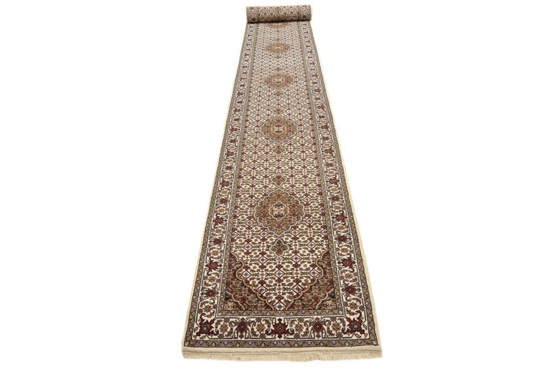 Alfombra de pasillo Alfombra oriental - Tabriz - 602 x 81 cm - beige claro