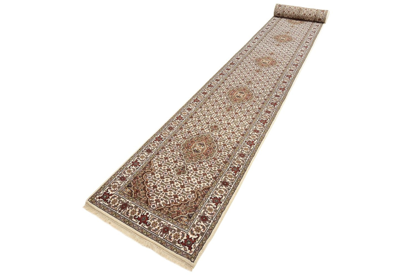 Alfombra de pasillo Alfombra oriental - Tabriz - 602 x 81 cm - beige claro