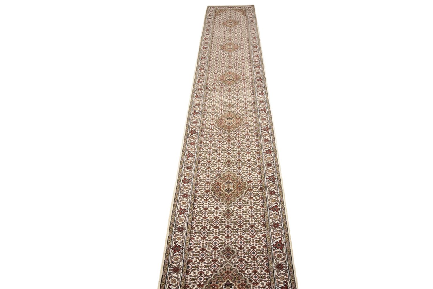 Alfombra de pasillo Alfombra oriental - Tabriz - 602 x 81 cm - beige claro