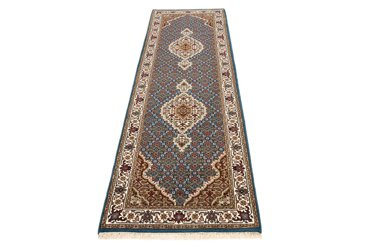Alfombra de pasillo Alfombra oriental - Tabriz - 244 x 75 cm - azul oscuro