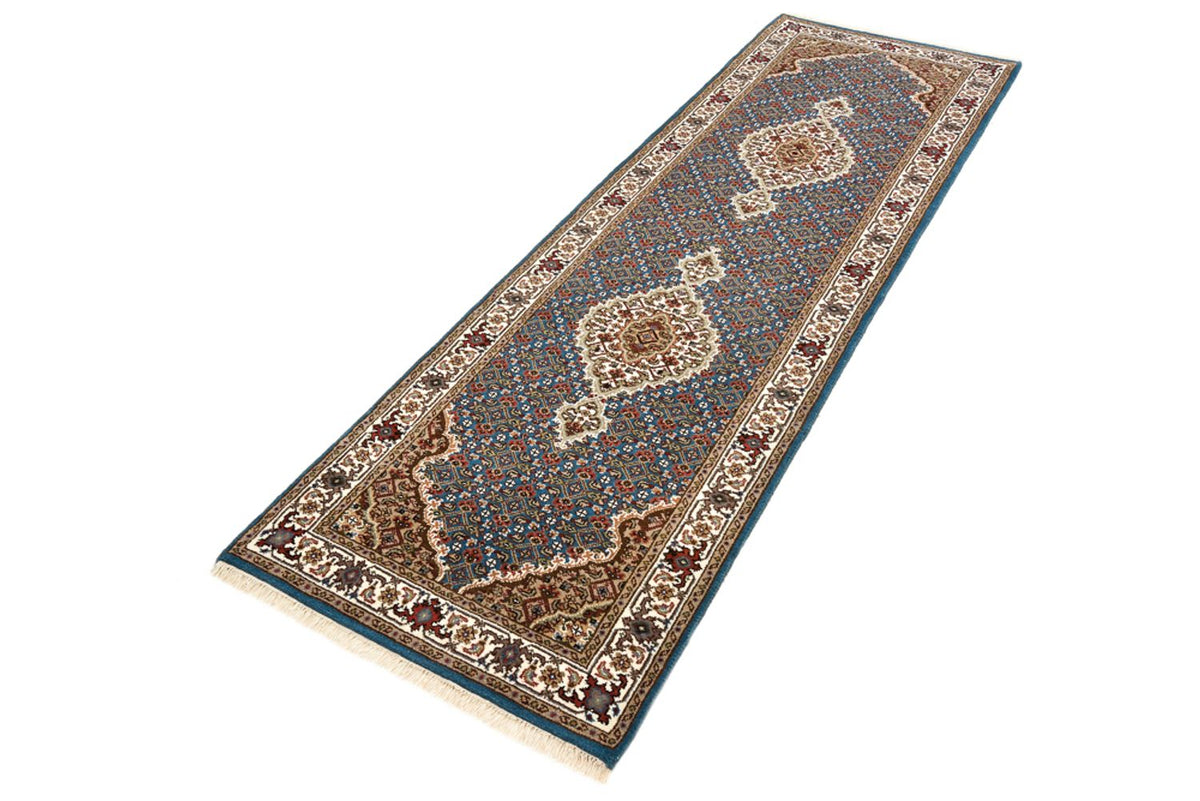 Alfombra de pasillo Alfombra oriental - Tabriz - 244 x 75 cm - azul oscuro