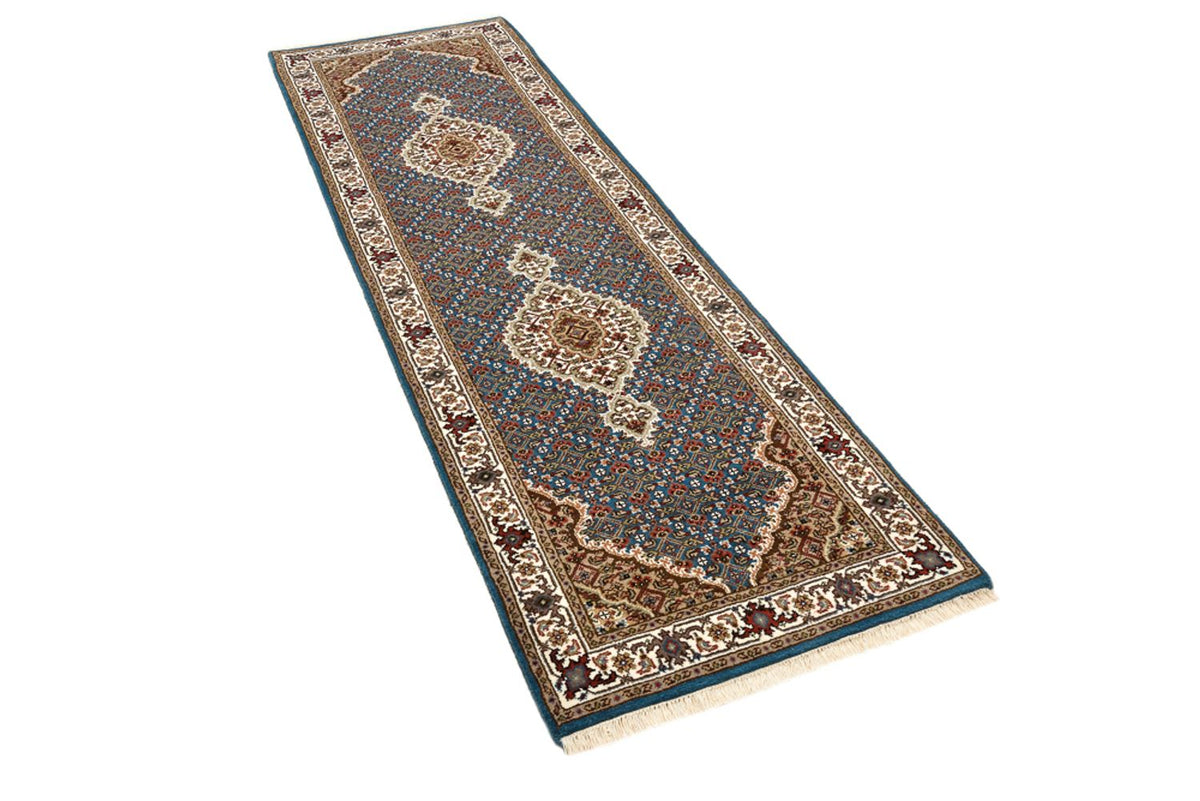 Alfombra de pasillo Alfombra oriental - Tabriz - 244 x 75 cm - azul oscuro
