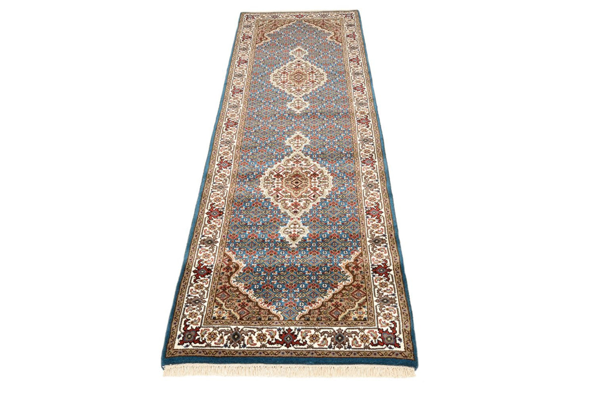 Alfombra de pasillo Alfombra oriental - Tabriz - 244 x 75 cm - azul oscuro
