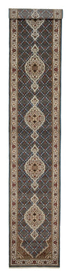 Alfombra de pasillo Alfombra oriental - Tabriz - 454 x 79 cm - azul oscuro