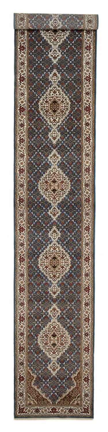 Alfombra de pasillo Alfombra oriental - Tabriz - 454 x 79 cm - azul oscuro