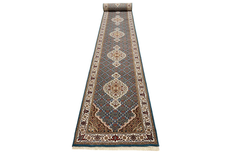 Alfombra de pasillo Alfombra oriental - Tabriz - 615 x 79 cm - azul oscuro