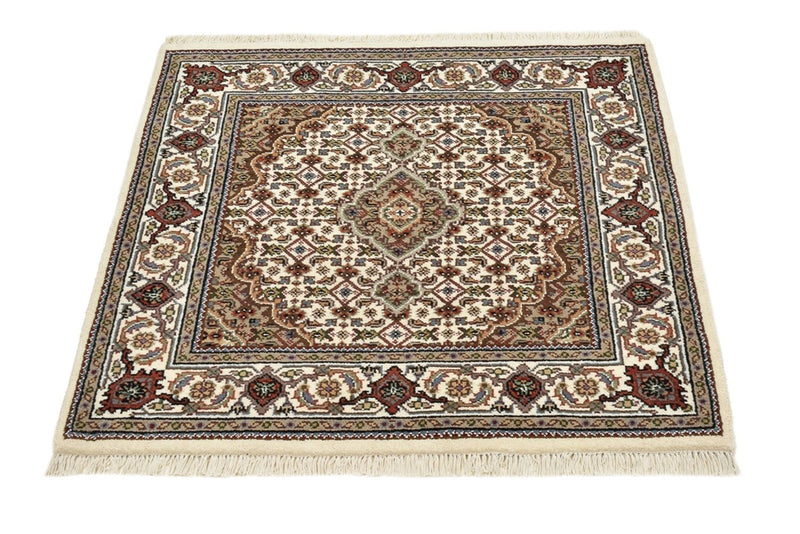 Alfombra oriental - Tabriz - 92 x 89 cm - crema