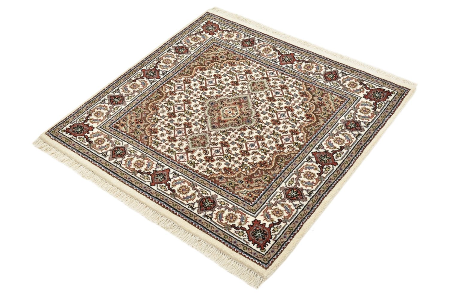 Alfombra oriental - Tabriz - 92 x 89 cm - crema