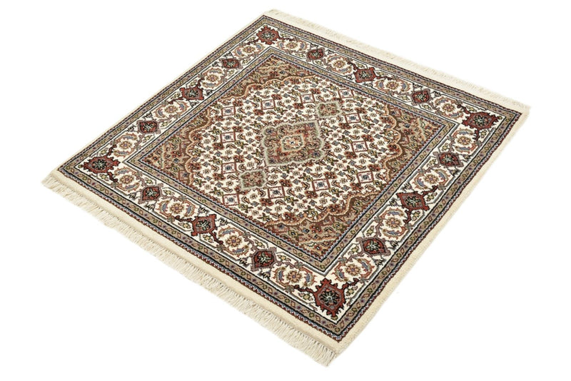 Alfombra oriental - Tabriz - 92 x 89 cm - crema