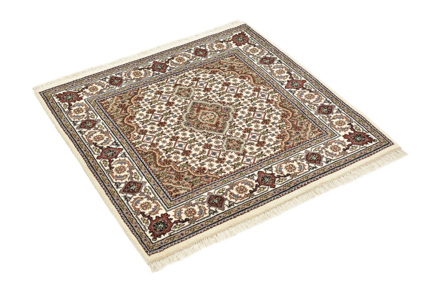 Alfombra oriental - Tabriz - 92 x 89 cm - crema