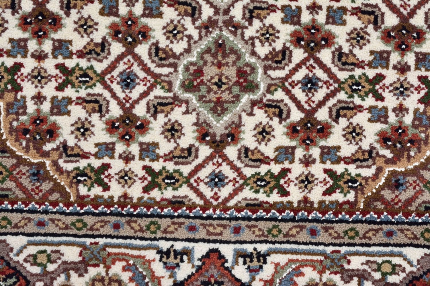 Alfombra oriental - Tabriz - 92 x 89 cm - crema